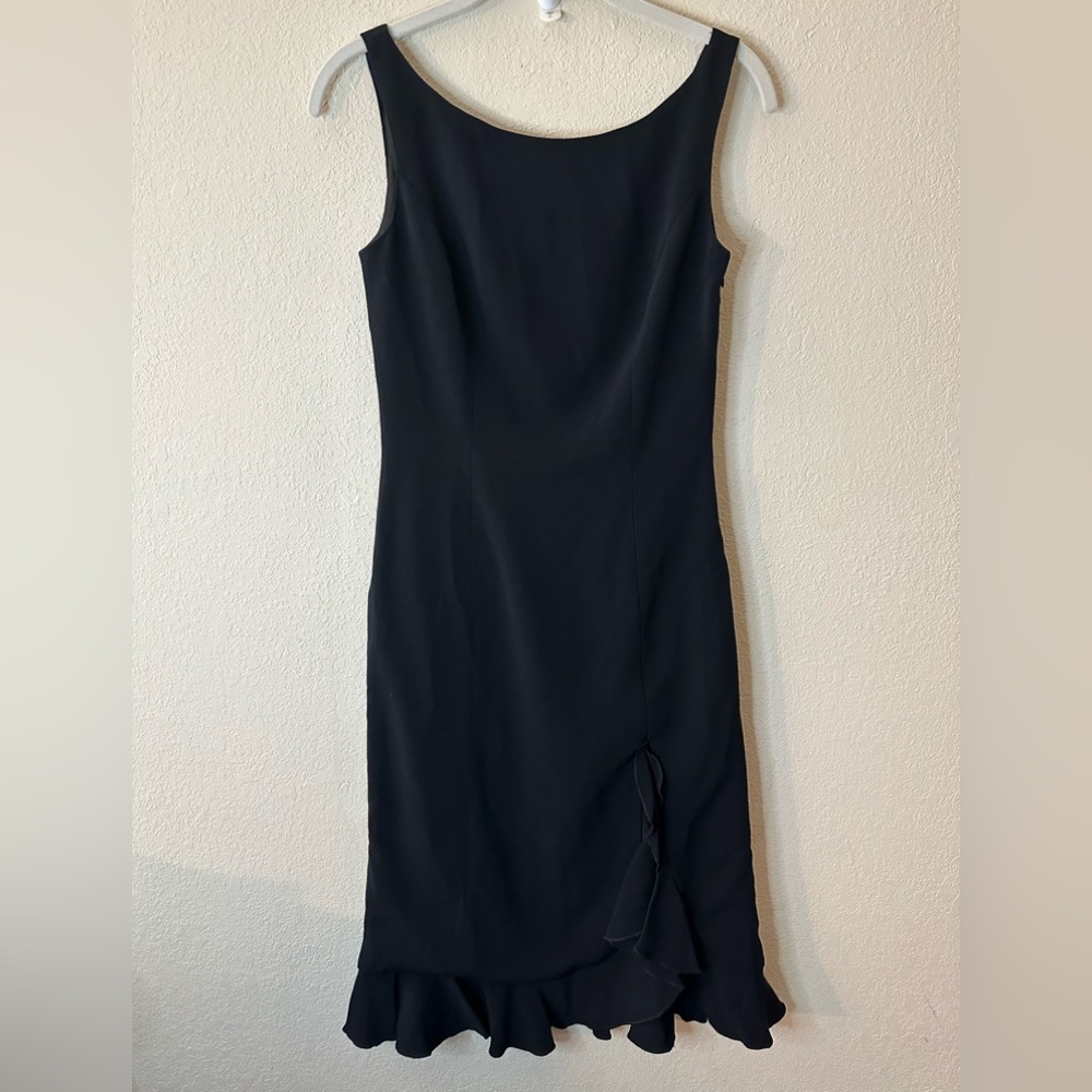 Moschino black scooped back fitted dress sz 4
